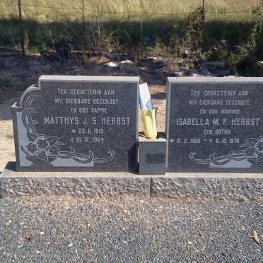 HERBST Matthys J.S. 1913-1964 &amp; Isabella M.F. BOTHA 1909-1978