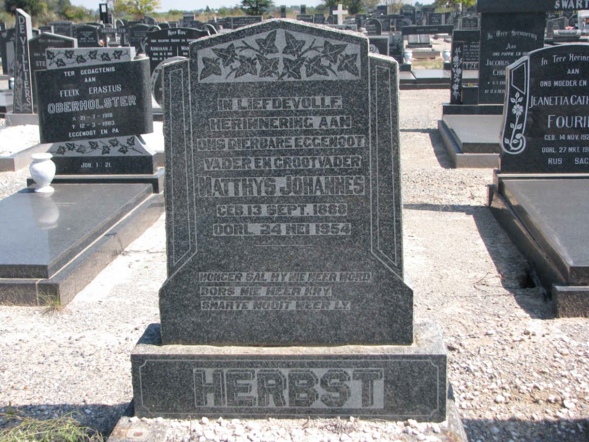 HERBST Matthys Johannes 1888-1954