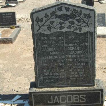 JACOBS Ockert Jacobus 1870-1959 &amp; Jacoba Adriana NIENABER 1879-1940