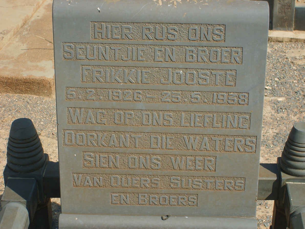 JOOSTE Frikkie 1926-1938