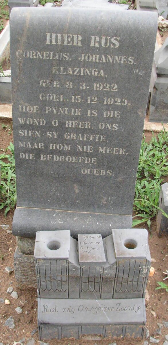 KLAZINGA Cornelus Johannes 1922-1925