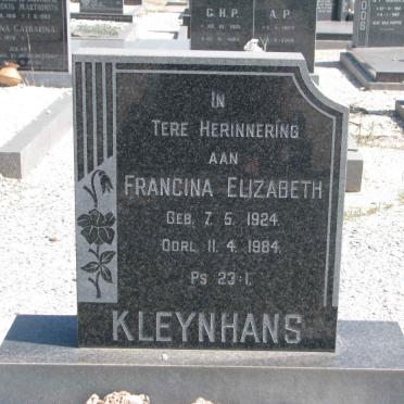 KLEYNHANS Francina Elizabeth 1924-1984