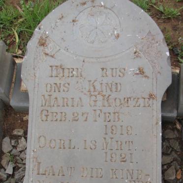 KOTZE Maria Gloudina 1919-1921