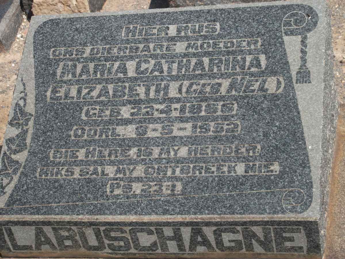LABUSCHAGNE Maria Catharina Elizabeth nee NEL 1886-1952