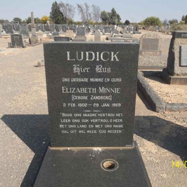 LUDICK Elizabeth Minnie nee ZANDBERG 1902-1969