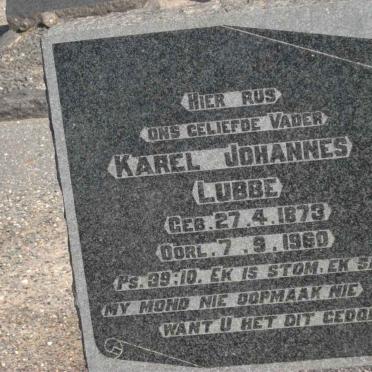 LUBBE Karel Johannes 1873-1960