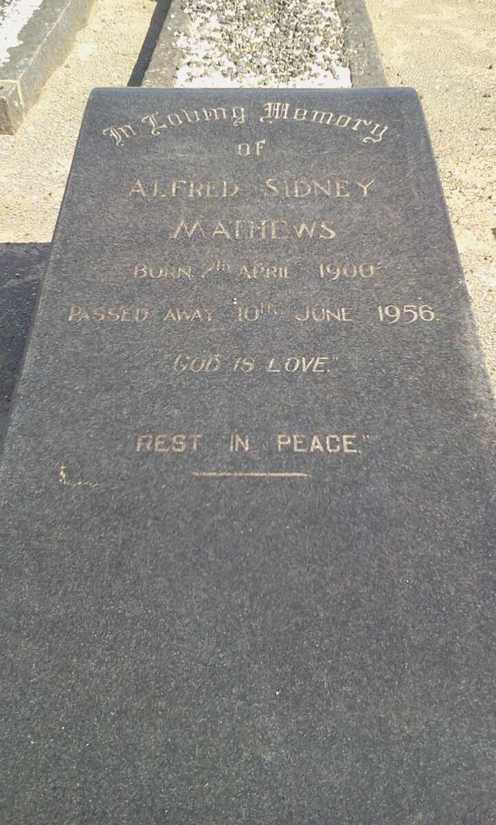MATHEWS Alfred Sidney 1900-1956