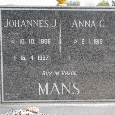 MANS Johannes J. 1906-1987 &amp; Anna C. 1918-