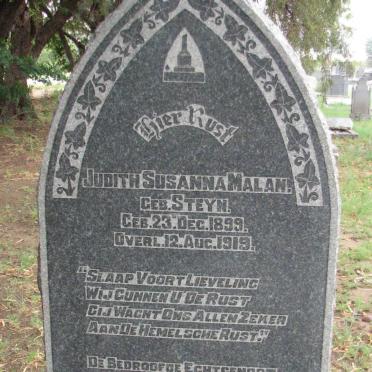 MALAN Judith Susanna nee STEYN 1899-1919