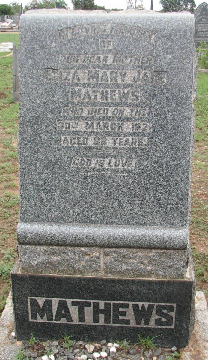 MATHEWS Eliza Mary Jane -1921