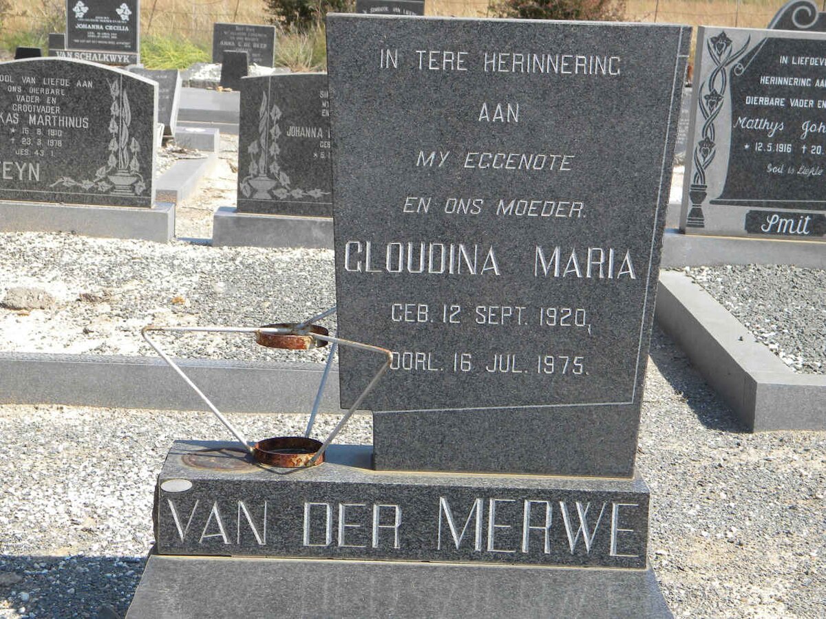 MERWE Gloudina Maria, van der 1920-1975