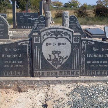 MERWE Hendrik J., van der 1889-1968 &amp; Leonora D.C. CLOETE 1899-1964