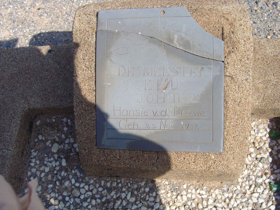 MERWE Hansie, van der 1937-