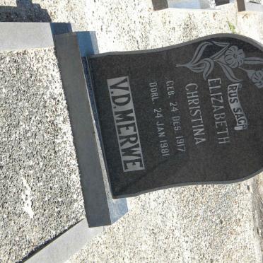 MERWE Elizabeth Christina, v.d. 1917-1981