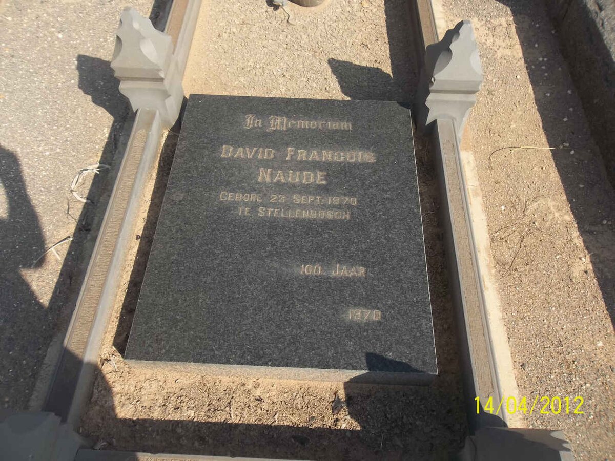 NAUDE David Francois 1870-1970