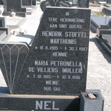 NEL Hendrik Stoffel Marthunis 1905-1987 &amp; Maria Petronella De Villiers MULLER 1915-1986