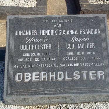 OBERHOLSTER Johannes Hendrik 1883-1964 &amp; Susanna Francina MULDER 1884-1955