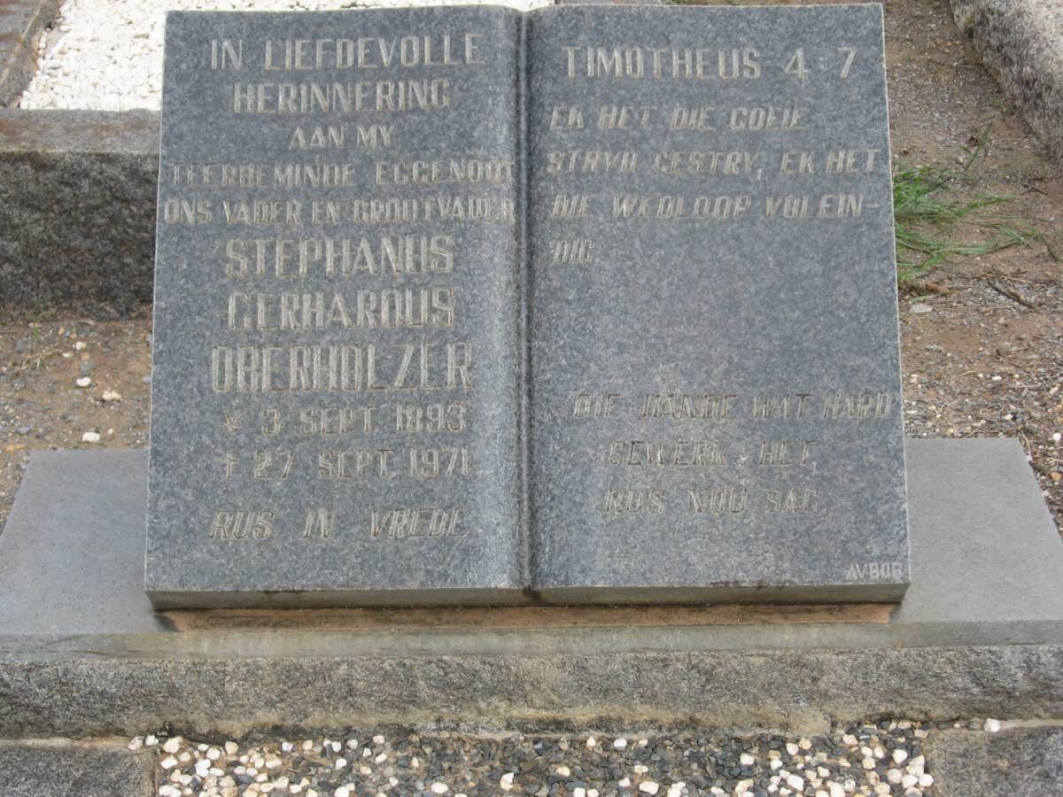 OBERHOLZER Stephanus Gerhardus 1893-1971