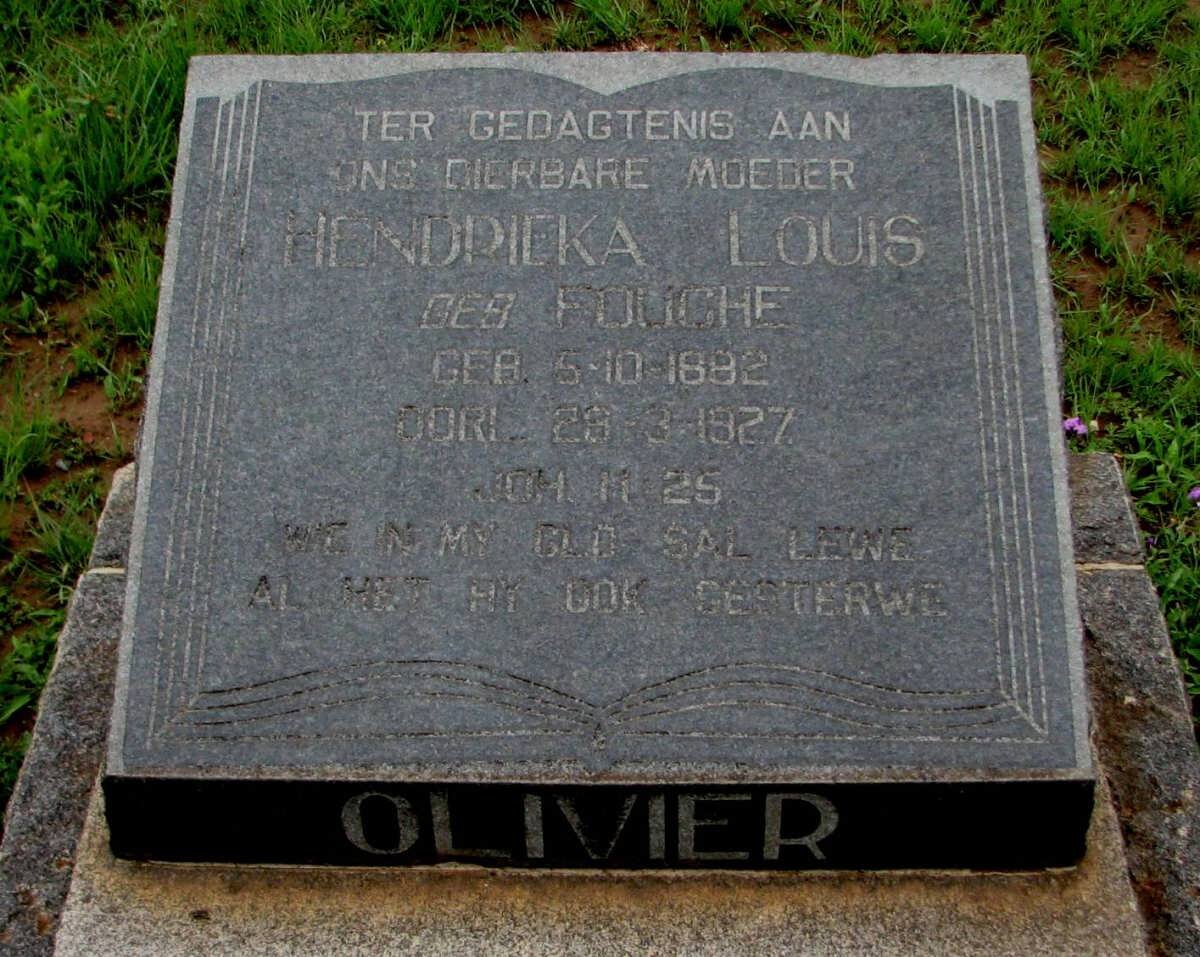 OLIVIER Hendrieka Louis nee FOUCHE 1882-1927