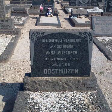 OOSTHUIZEN Anna Elizabeth nee V. D. MERWE 1870-1961