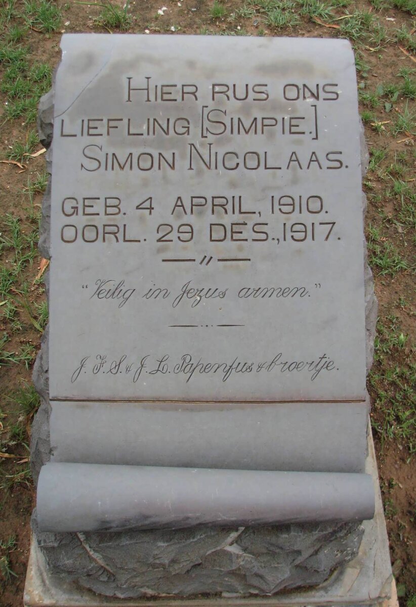 PAPENFUS Simon Nicolaas 1910-1917