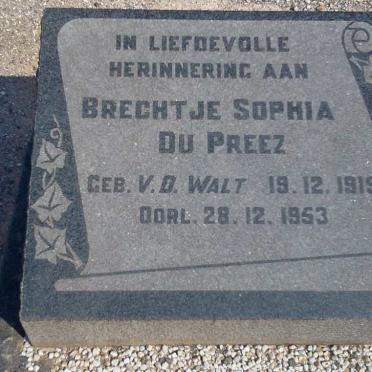 PREEZ Brechtje Sophia, du nee VAN DER WALT 1919-1953