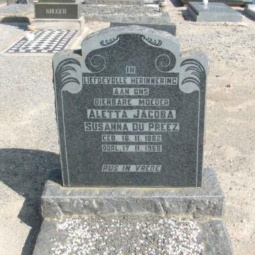 PREEZ Aletta Jacoba Susanna, du 1882-1968