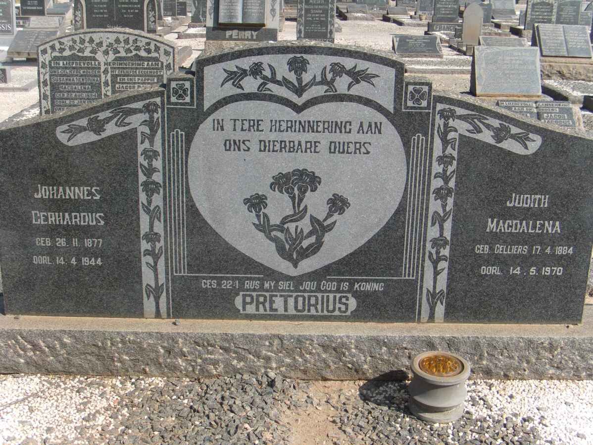 PRETORIUS Johannes Gerhardus 1877-1944 &amp; Judith Magdalena 18?4-1970