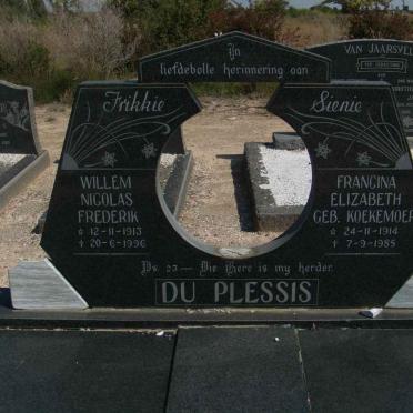 PLESSIS Willem Nicolas Frederik, du 1913-1996 &amp; Francina Elizabeth KOEKEMOER 1914-1985