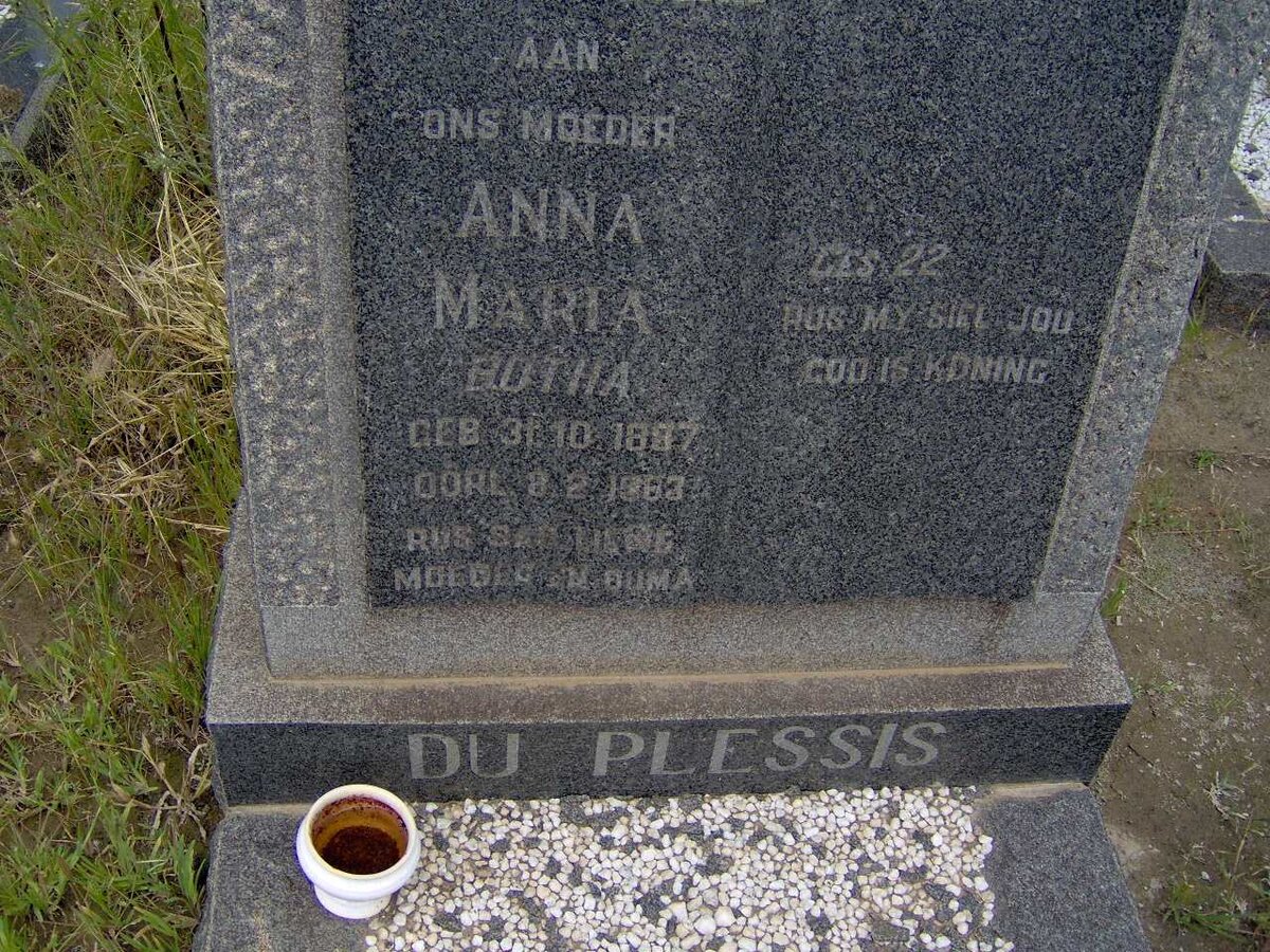 PLESSIS Anna Maria, du nee BOTHA 1887-1963