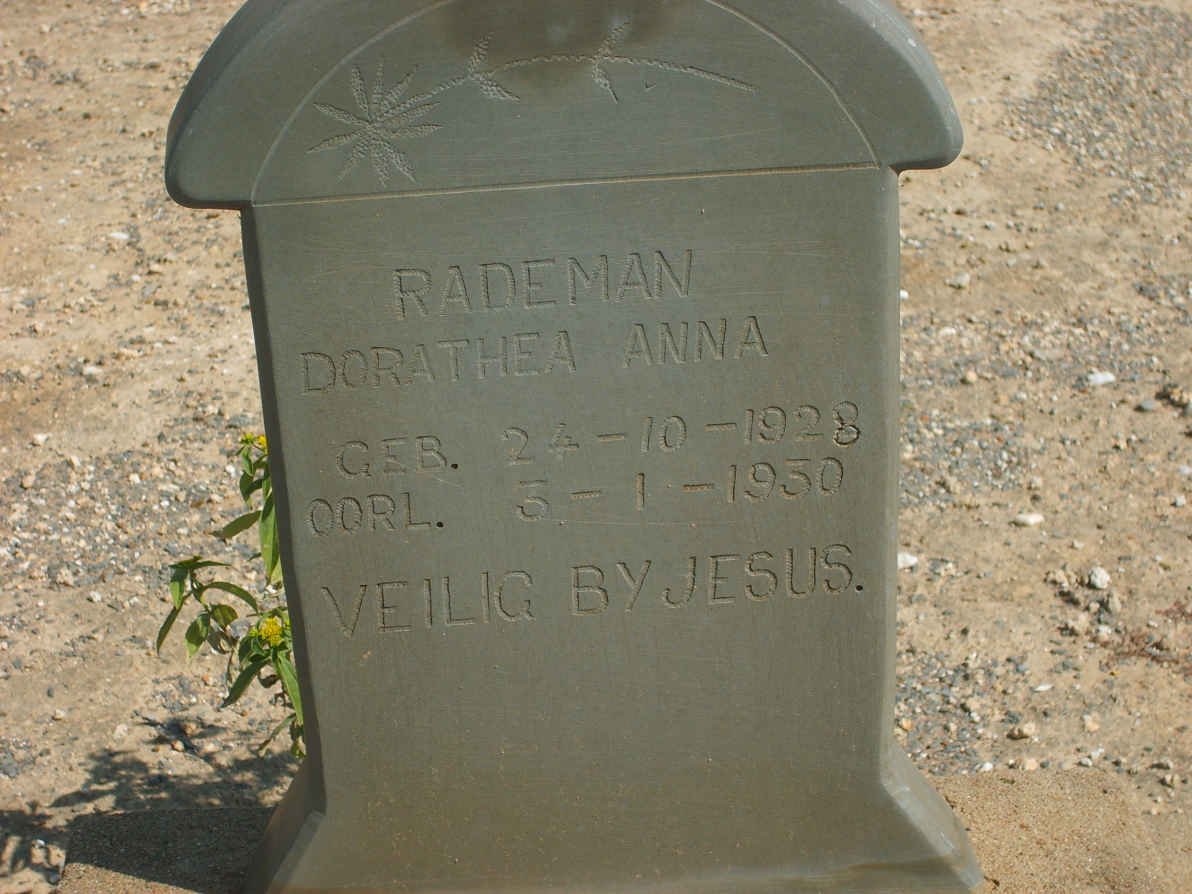 RADEMAN Dorathea Anna 1928-1930