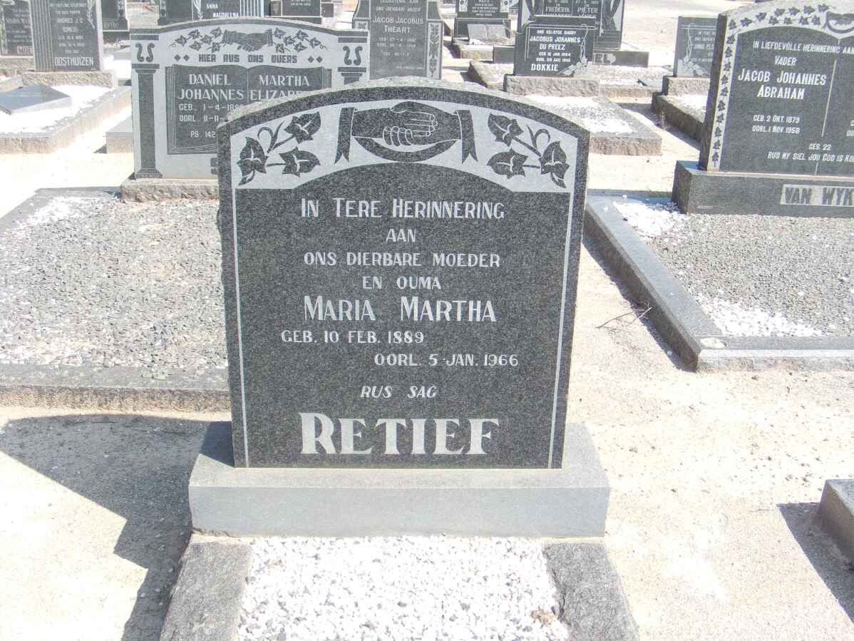RETIEF Maria Martha 1889-1966
