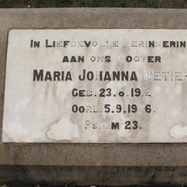 RETIEF Maria Johanna 1912-1926