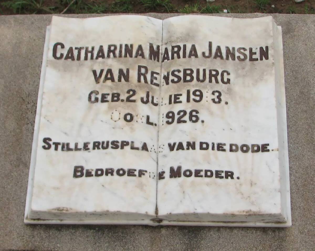 RENSBURG Catharina Maria, Jansen van 1913-1926