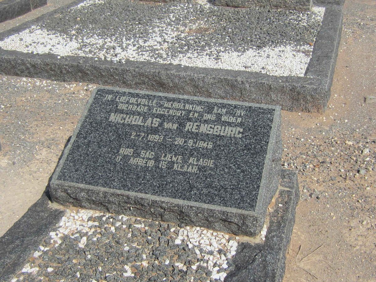 RENSBURG Nicholas, van 1893-1946