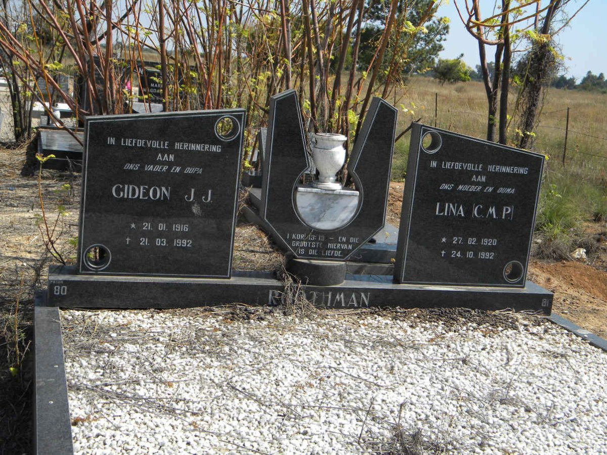 ROOTHMAN Gideon J.J. 1916-1992 &amp; C.M.P. 1920-1992