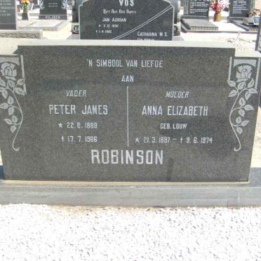 ROBINSON Peter James 1889-1966 &amp; Anna Elizabeth LOUW 1897-1974