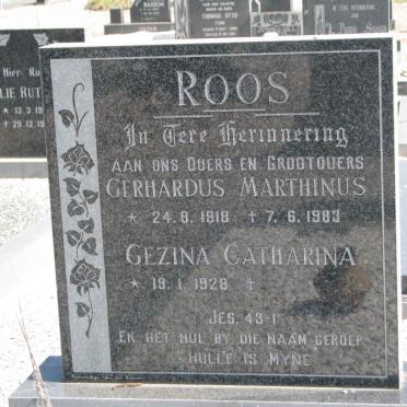 ROOS Gerhardus Marthinus 1918-1983 &amp; Gezina Catharina 1928-