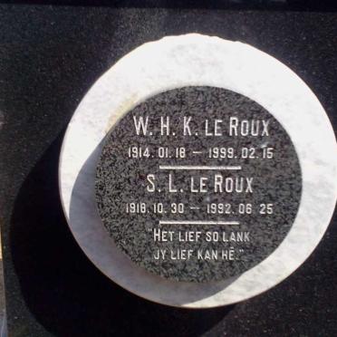 ROUX W.H.K., le 1914-1999 &amp; S.L. 1918-1992