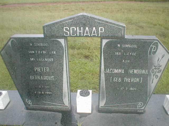 SCHAAP Pieter Bernardus 1911-1990 &amp; Jacomina Hendrina THERON 1920-
