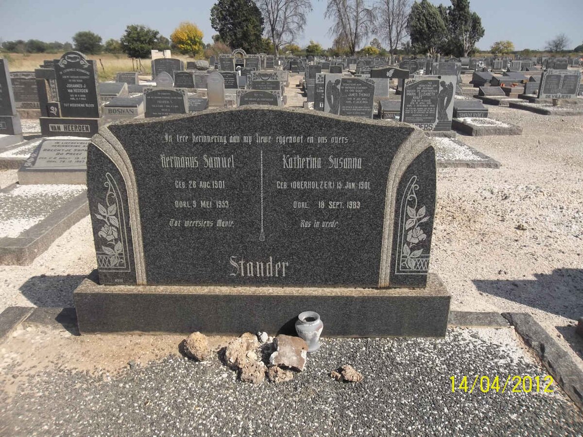 STANDER Hermanus Samuel 1901-1953 &amp; Katherina Susanna OBERHOLZER 1901-1983