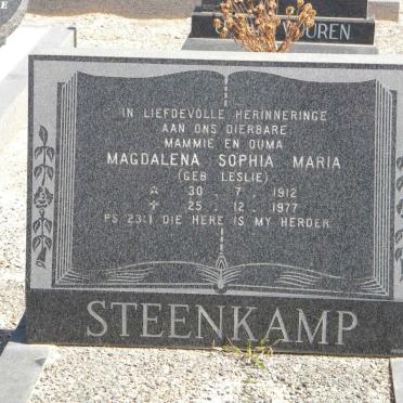 STEENKAMP Magdalena Sophia Maria nee LESLIE 1912-1977