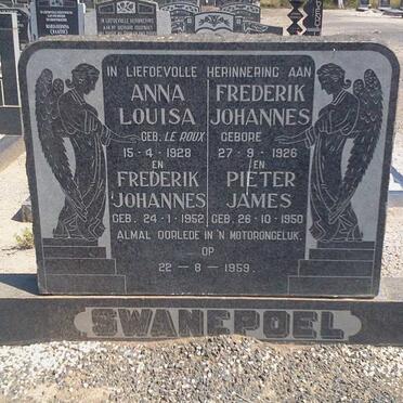 SWANEPOEL Frederik Johannes 1926-1959 &amp; Anna Louisa LE ROUX 1928-1959