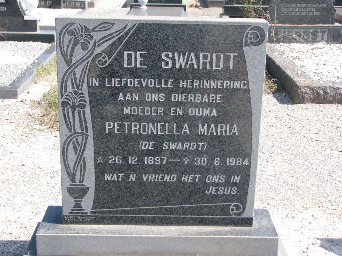 SWARDT Petronella Maria, de nee DE SWARDT 1897-1984