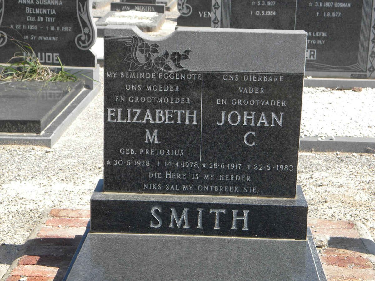 SMITH Johan C. 1917-1983 &amp; Elizabeth M. PRETORIUS 1928-1978