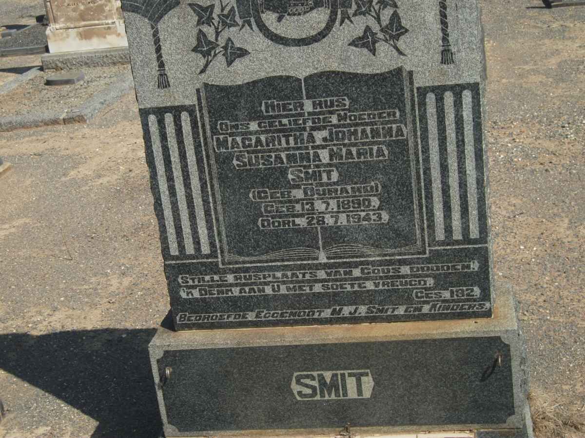 SMIT Magaritha Johanna Susanna Maria nee DURAND 1890-1943