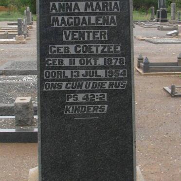 VENTER Johannes Christoffel 1870-1938 &amp; Anna Maria Magdalena COETZEE 1878-1954 :: VENTER Luzija Susanna 1924-1929