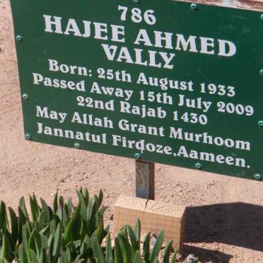 VALLY Hajee Ahmed 1933-2009