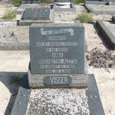 VISSER Anna Magarietha Aletta nee JOUBERT 1895-1964