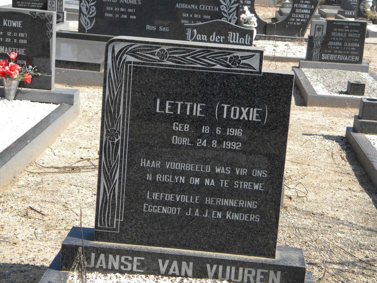 VUUREN Lettie, Janse van 1916-1992